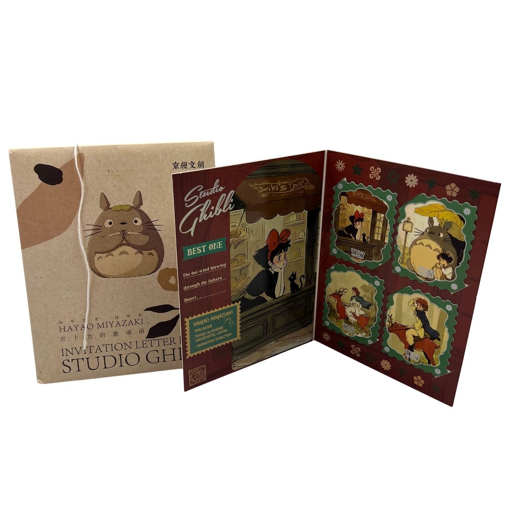 Studio Ghibli Invitation Letter Trading Card Red Kiki Totoro Anime Collectible